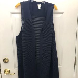 Chicos navy ribbed vest duster/cardigan size 3 xl
